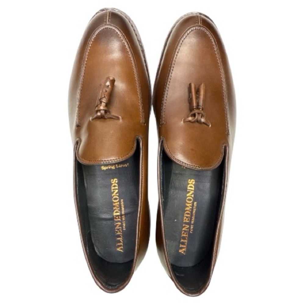 ALLEN EDMONDS NWOT MEN’S SPRING STREET TASSEL LOAFER CHILI LEATHER SZ 10.5 - Picture 3 of 11